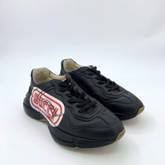 H9372 Gucci size 40 black logo lace-up shoes slightly worn main image 6
